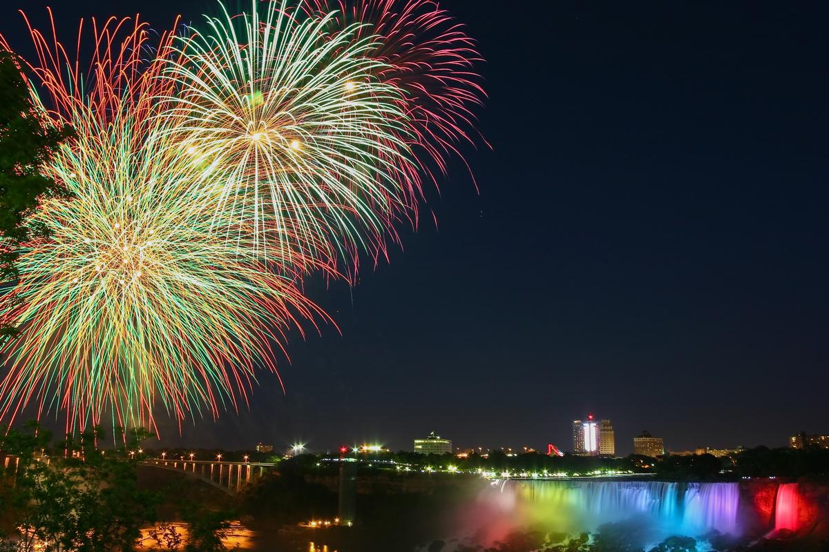 Fireworks over Niagara Falls