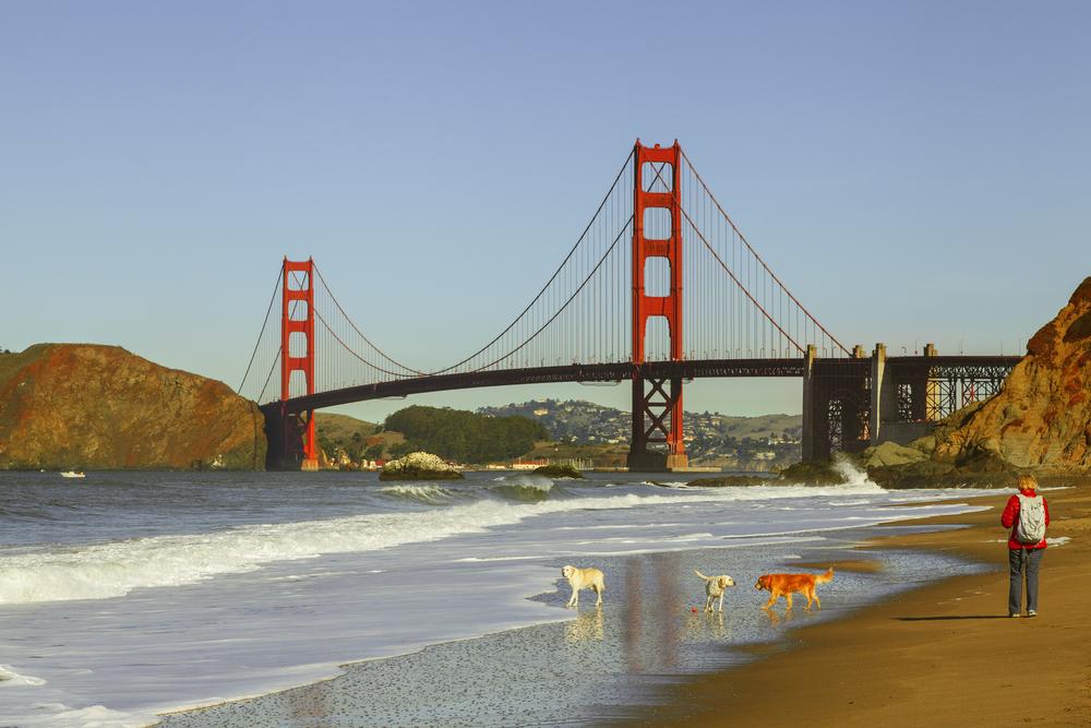 See iconic Golden Gate views and savor a romantic sunset by the surf.