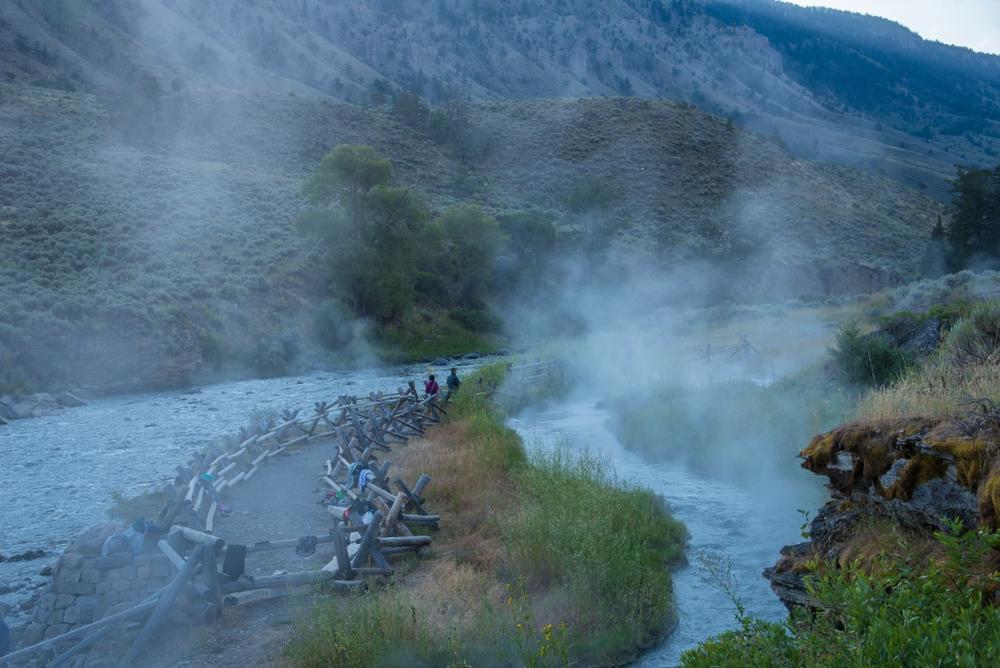 Soak in unique hot springs and enjoy a refreshing dip with stunning views of Yellowstone.