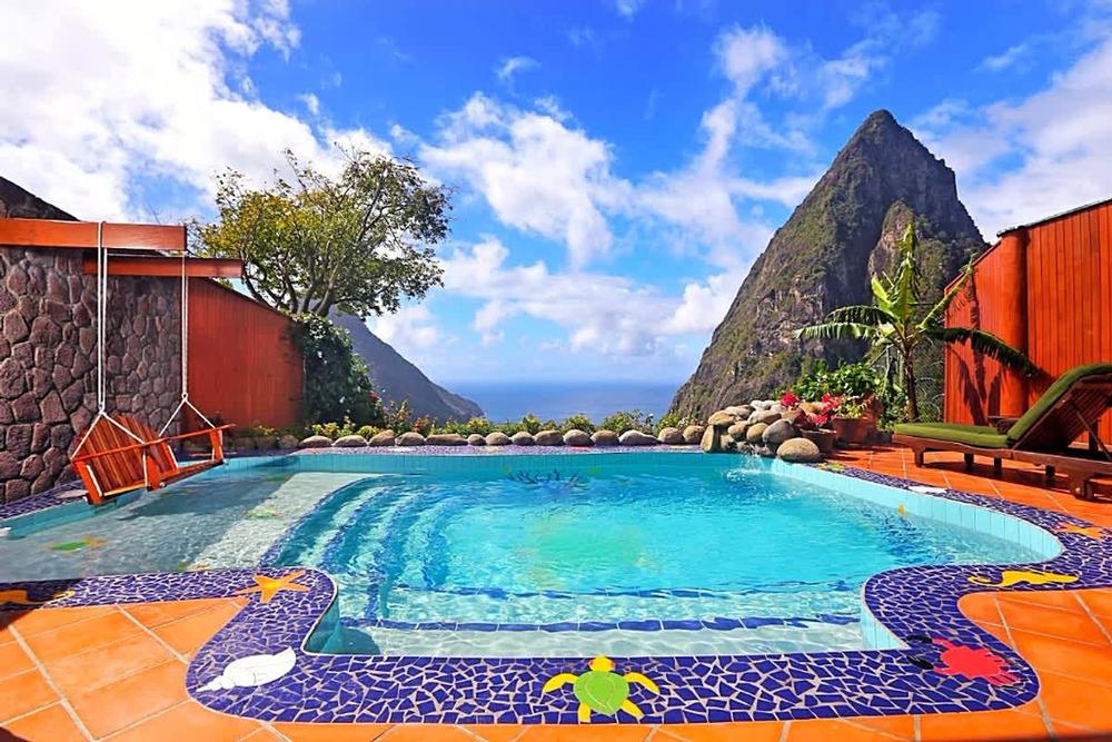 Gaze at Piton views and soak in open-air luxury on a romantic trip.