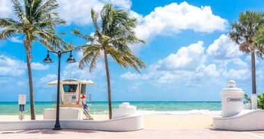Enjoying the views of sand and ocean in Miami