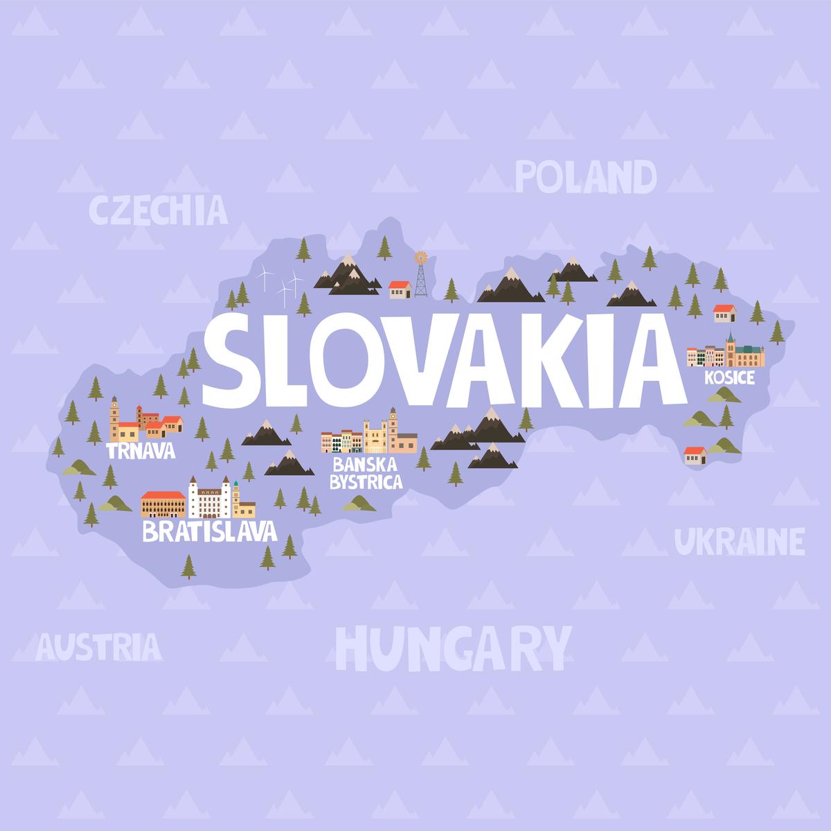 Illustrated Map of Slovakia