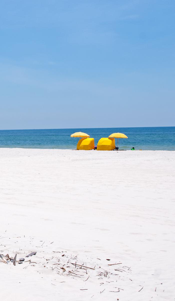 Relaxing on a sandy beach on the Gulf, Alabama