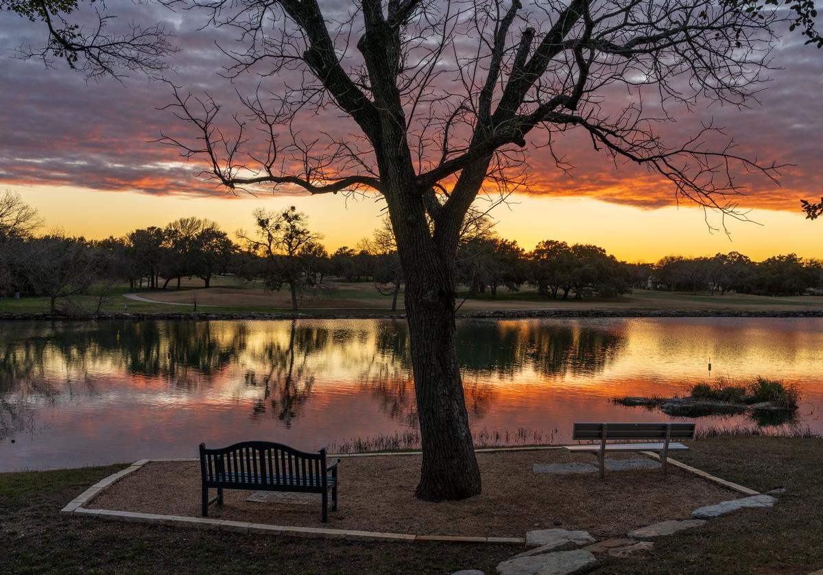 I like to sit by the water and relax in Georgetown, Texas