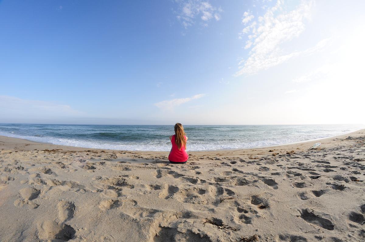 Relaxing on the beach on Nantucket with an ocean view