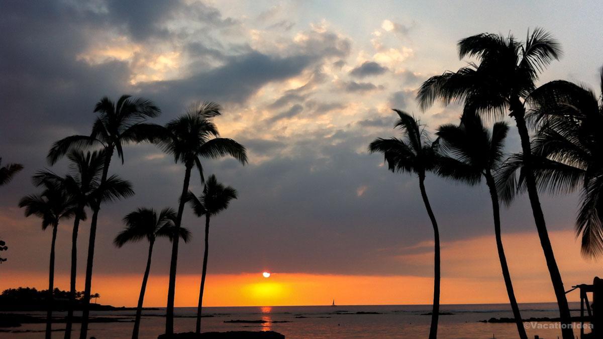 We admired this incredible colorful sunset on the Big Island of Hawaii while I took the photo