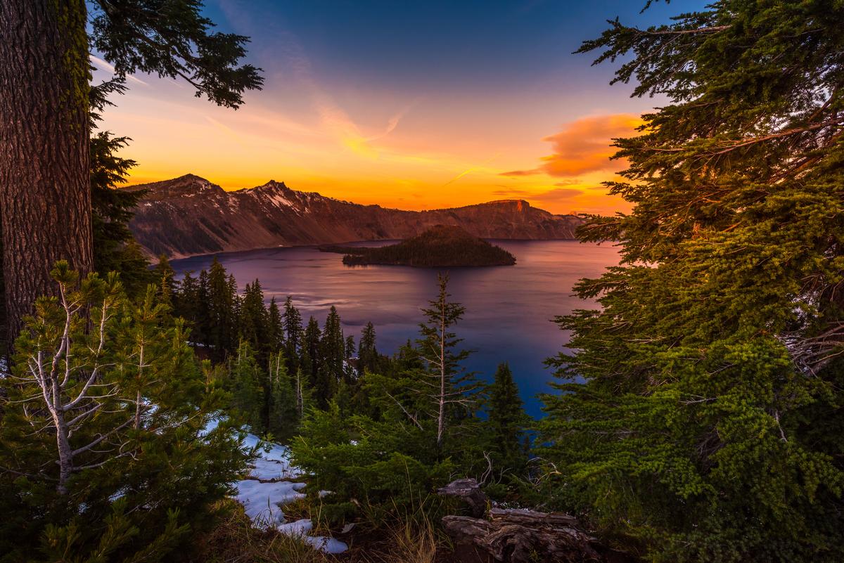 Crater Lake National Park Oregon Sunset