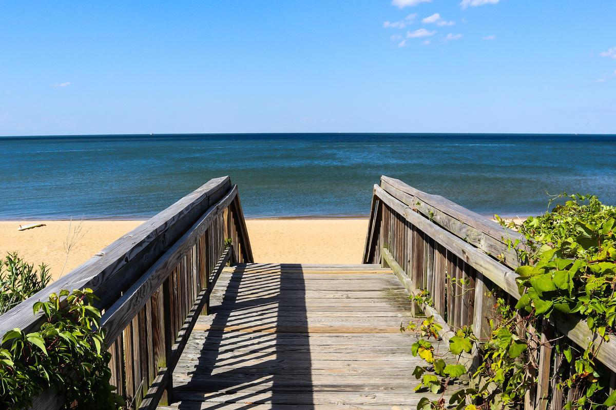 Swim in calm waters and enjoy a family-friendly beach day.