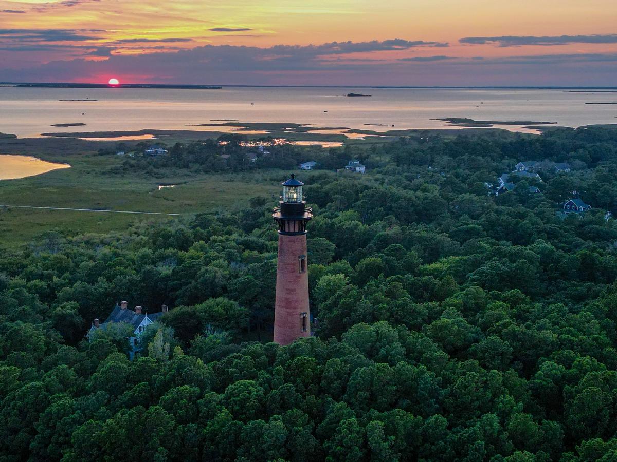 Currituck Beach Lighthouse at sunset