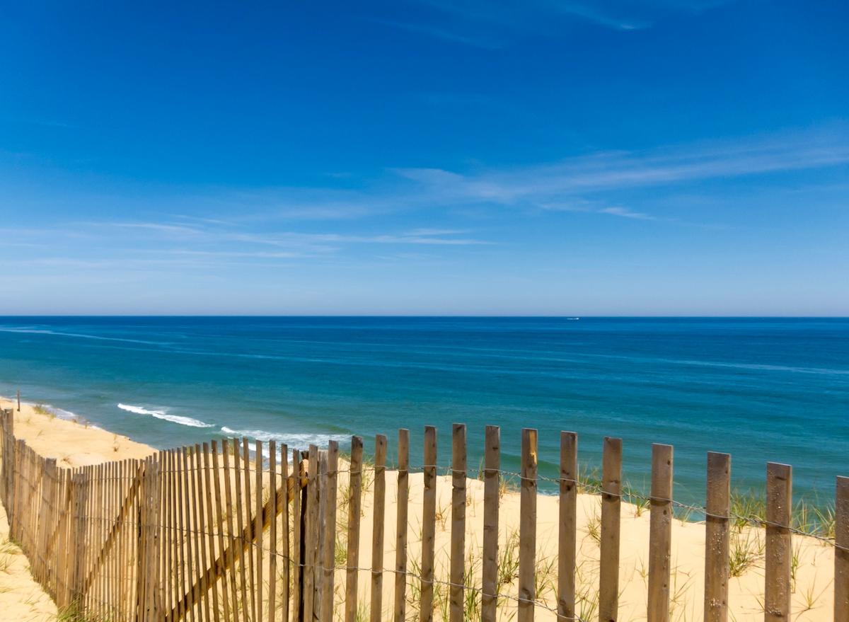 Sandy New England beach in the summer