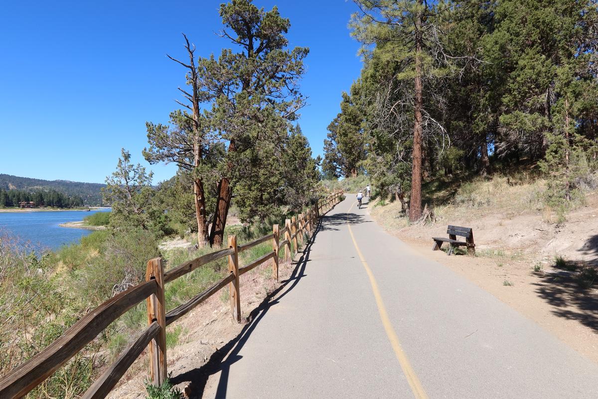 Bike path around Big Bear Lake