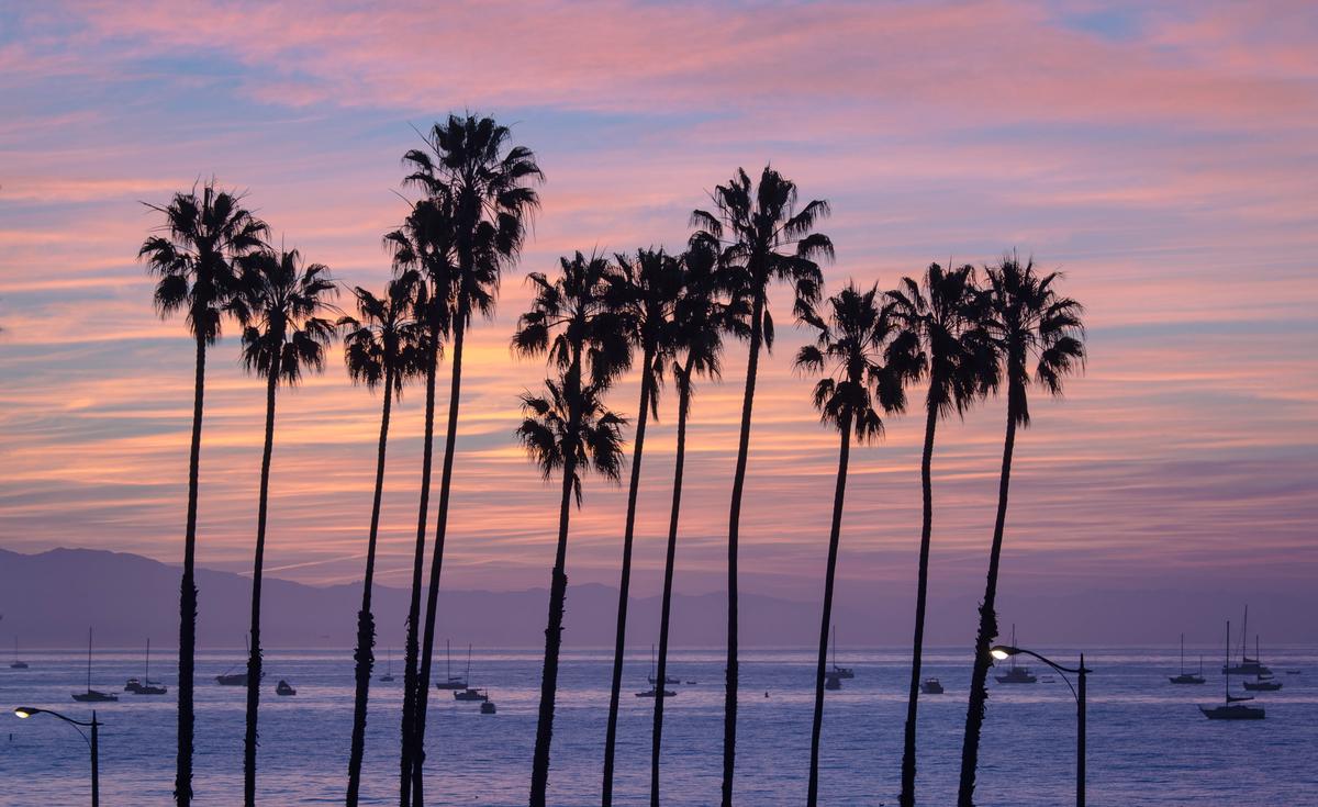 Pink sunset in Santa Barbara