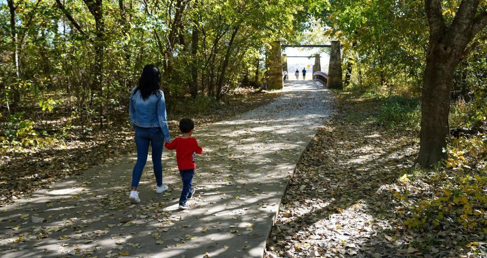 Enjoying a stroll in Plano