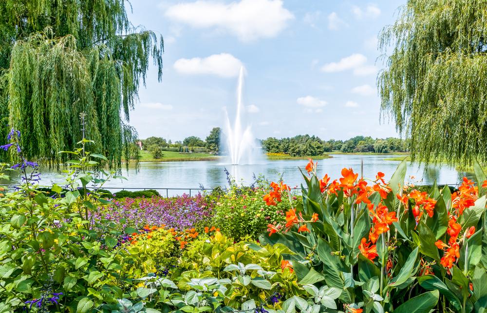 Admire blooming gardens and walk along peaceful trails in spring.