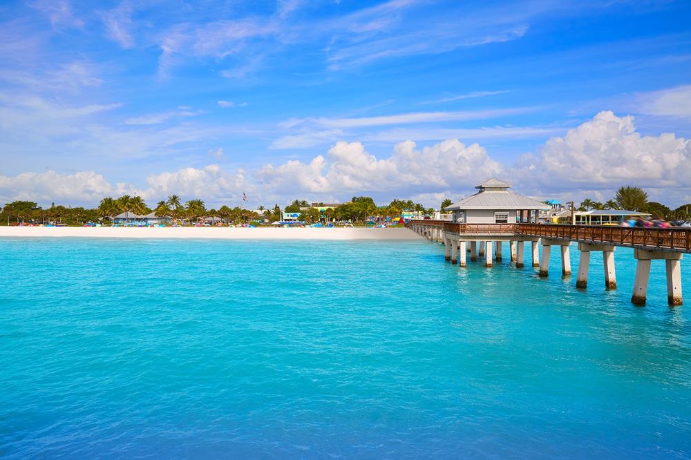 Play in gentle waves at Fort Myers Beach