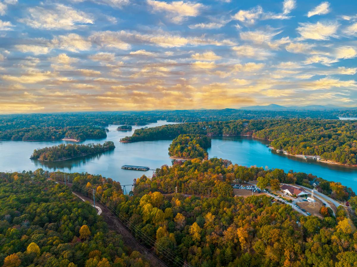 Lake Lanier in North Georgia with stunning clouds