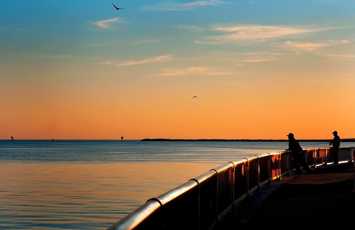 Orange sunset in Orange Beach, Alabama