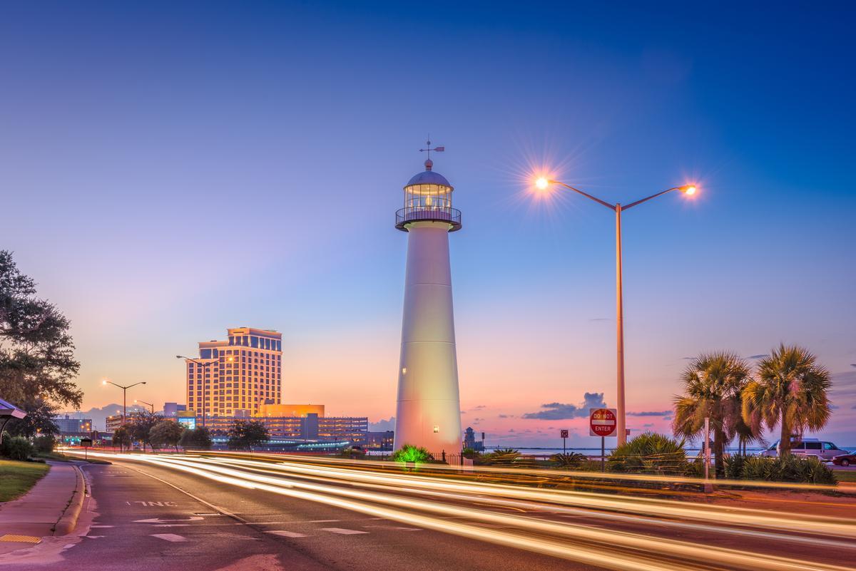 See coastal casinos and savor seafood on an exciting Southern trip.