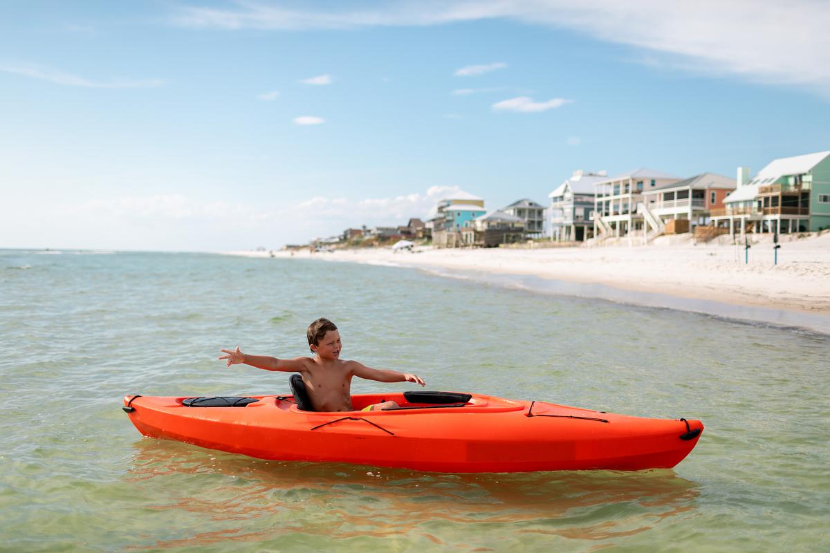 Kayaking on a sunny day