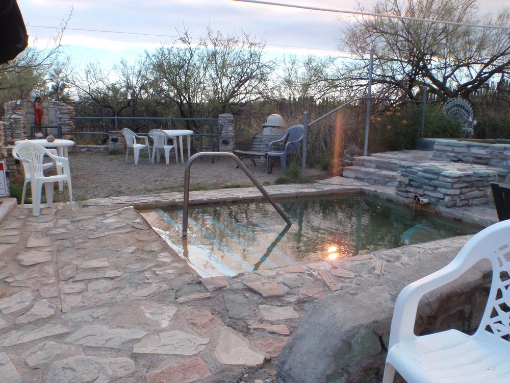 Relax in rustic pools and enjoy an affordable, peaceful desert escape.