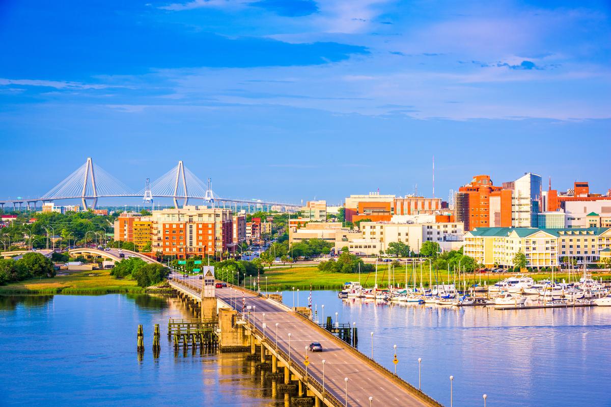 Crossing the bridge to Charleston