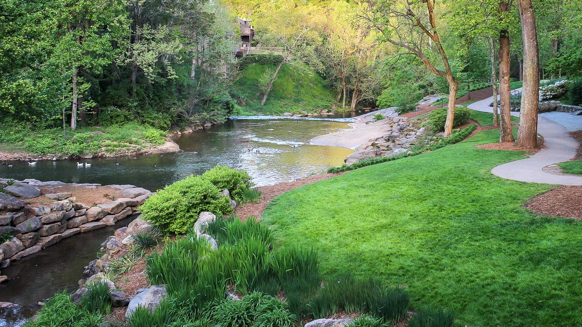 Iconic Greenville South Carolina Falls downtown park