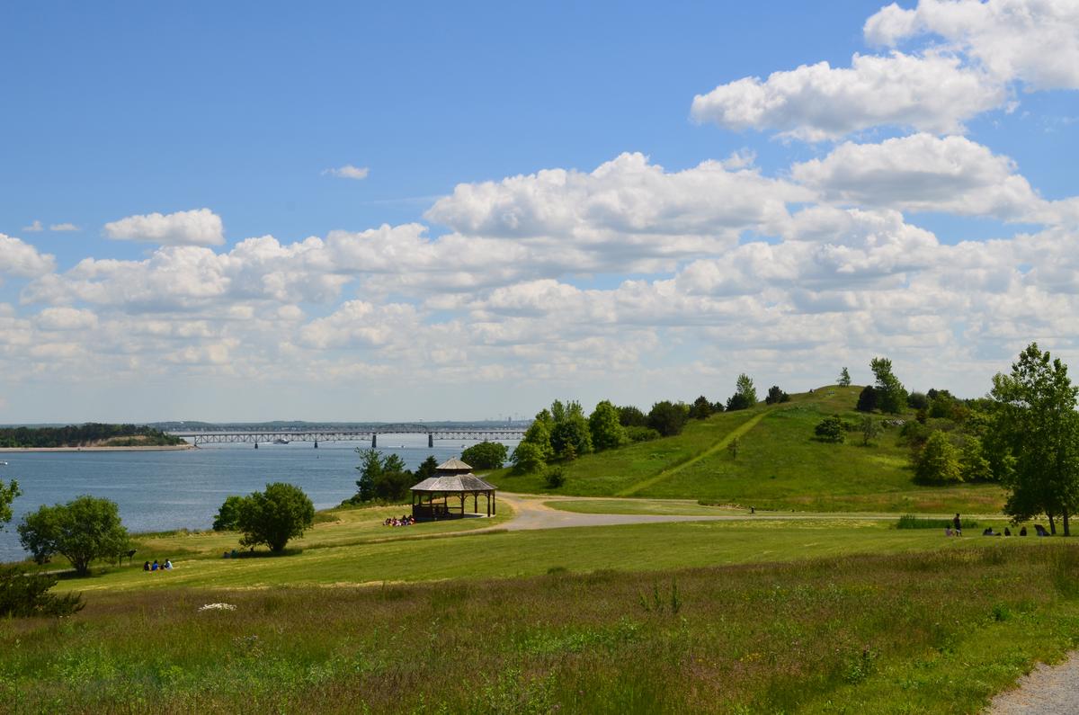 Clouds on Spectacle Island in Boston Harbor