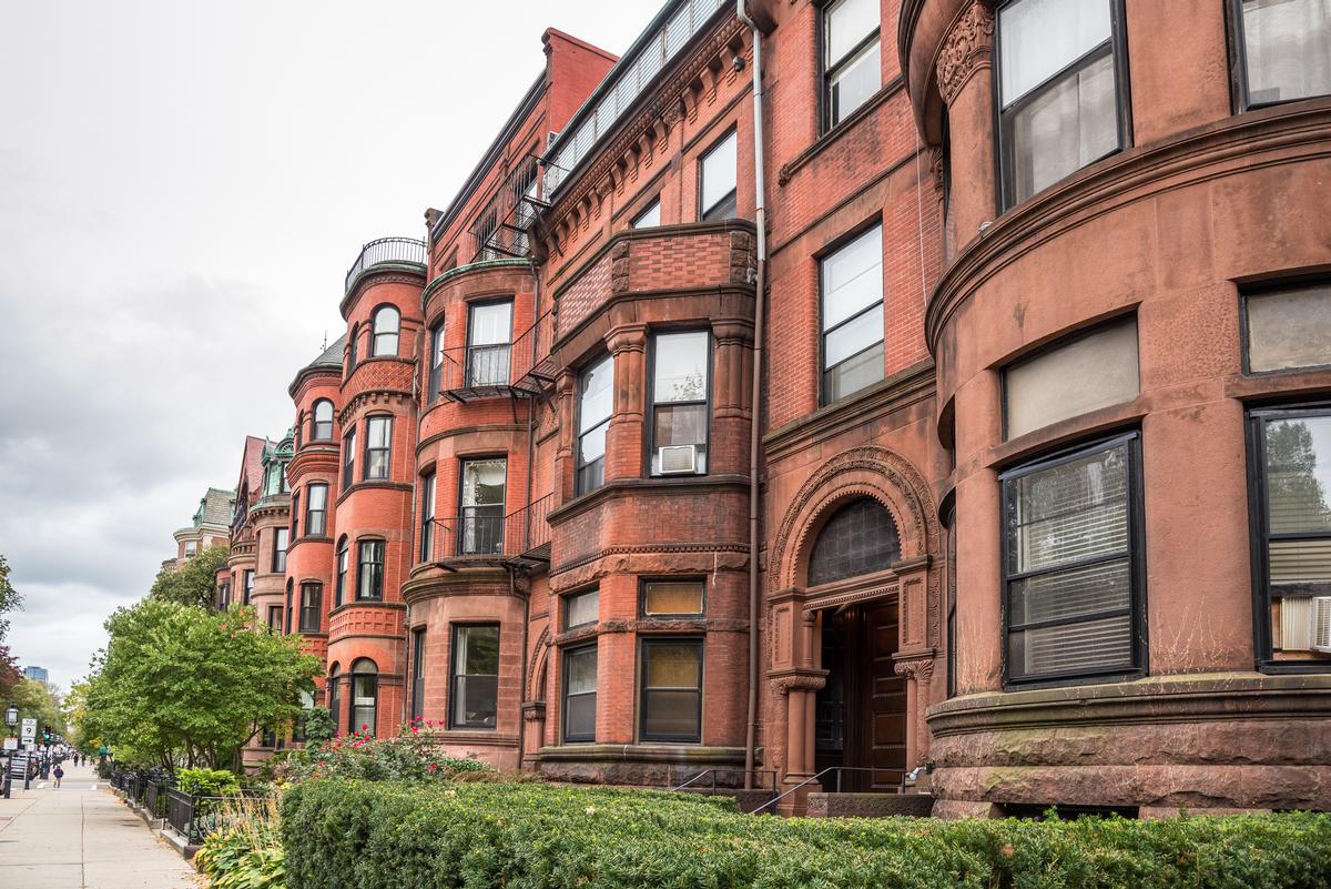 Old Brick Townhouses in Boston