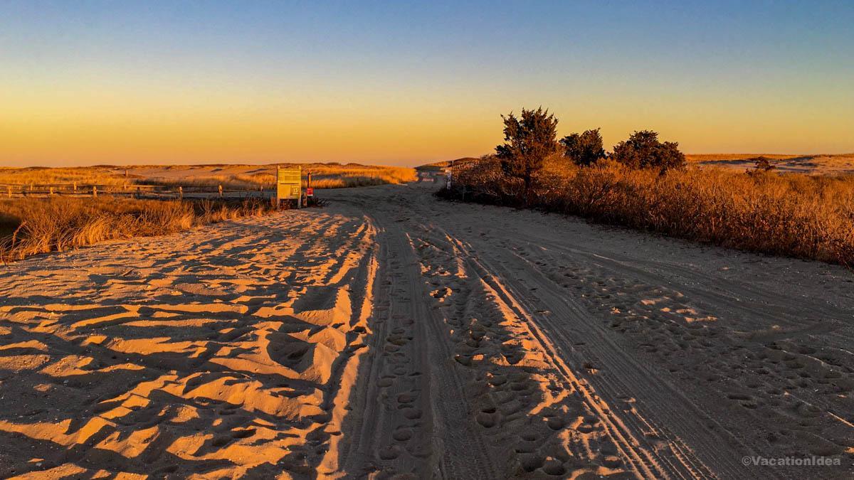 My photo of car tracks on the beach on Martha’s Vineyard