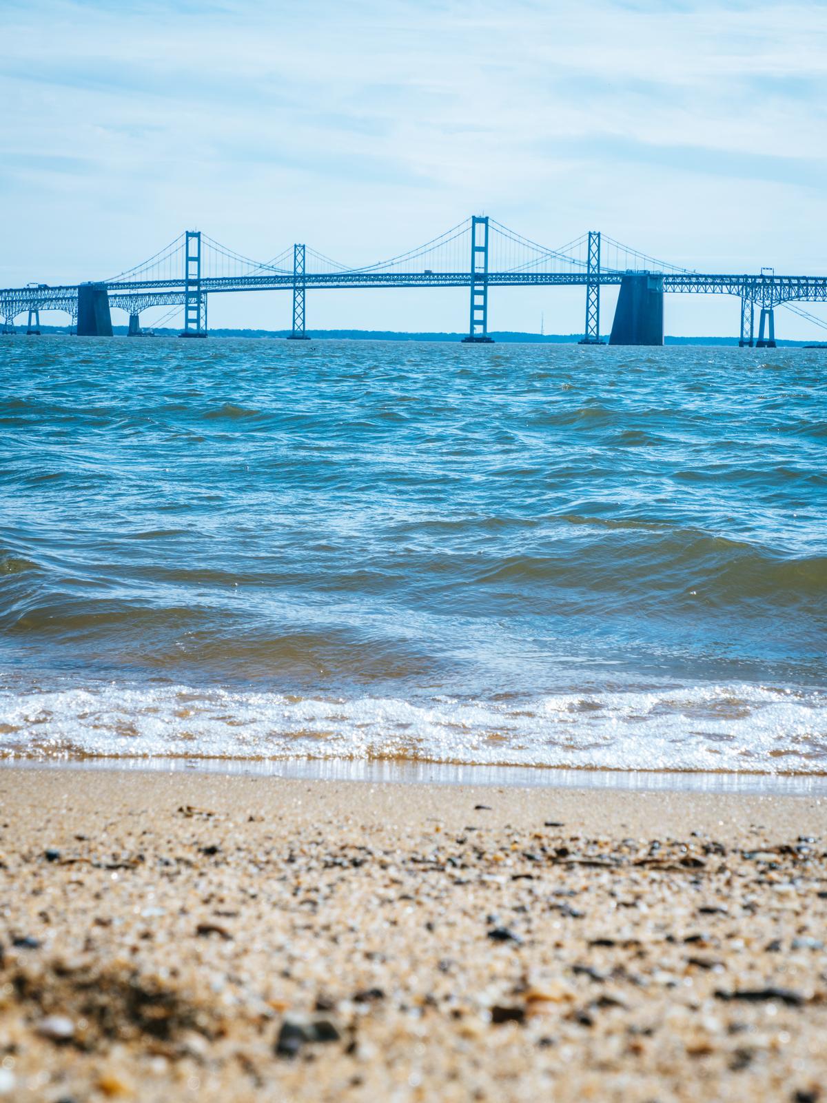 Beach at Sandy Point State Park in Annapolis
