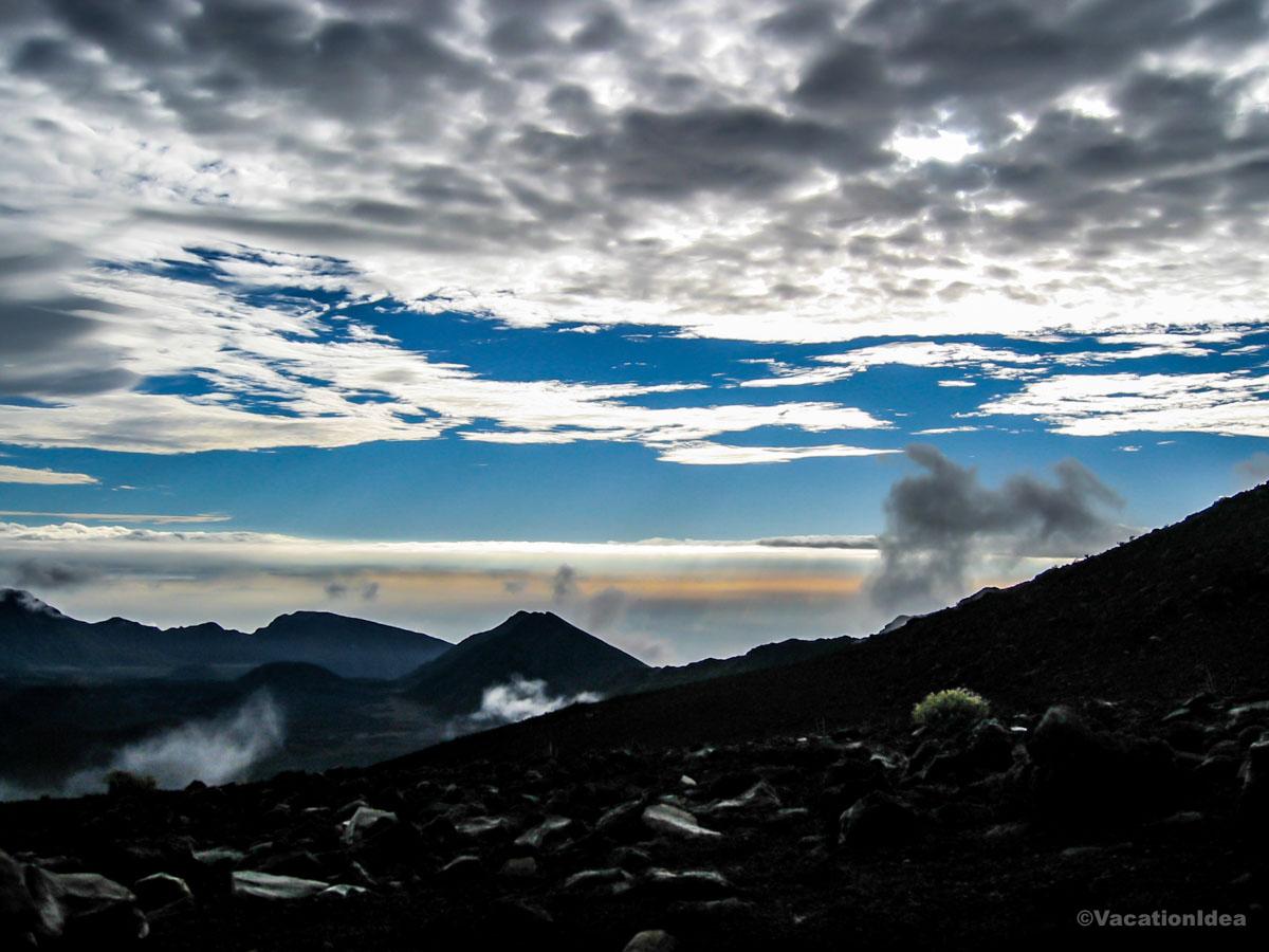 After sunrise, we took a long hike into the Haleakala crater where I took this photo