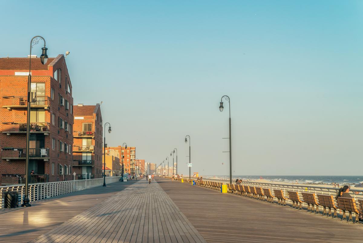 Brighton beach summer sunset
