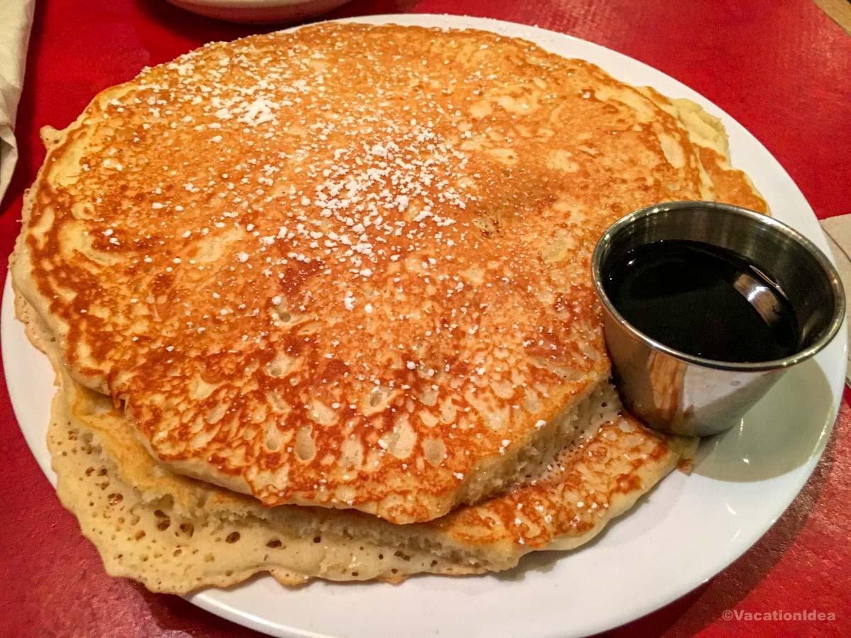 I took this photo of generously sized pancakes at a diner in Texas