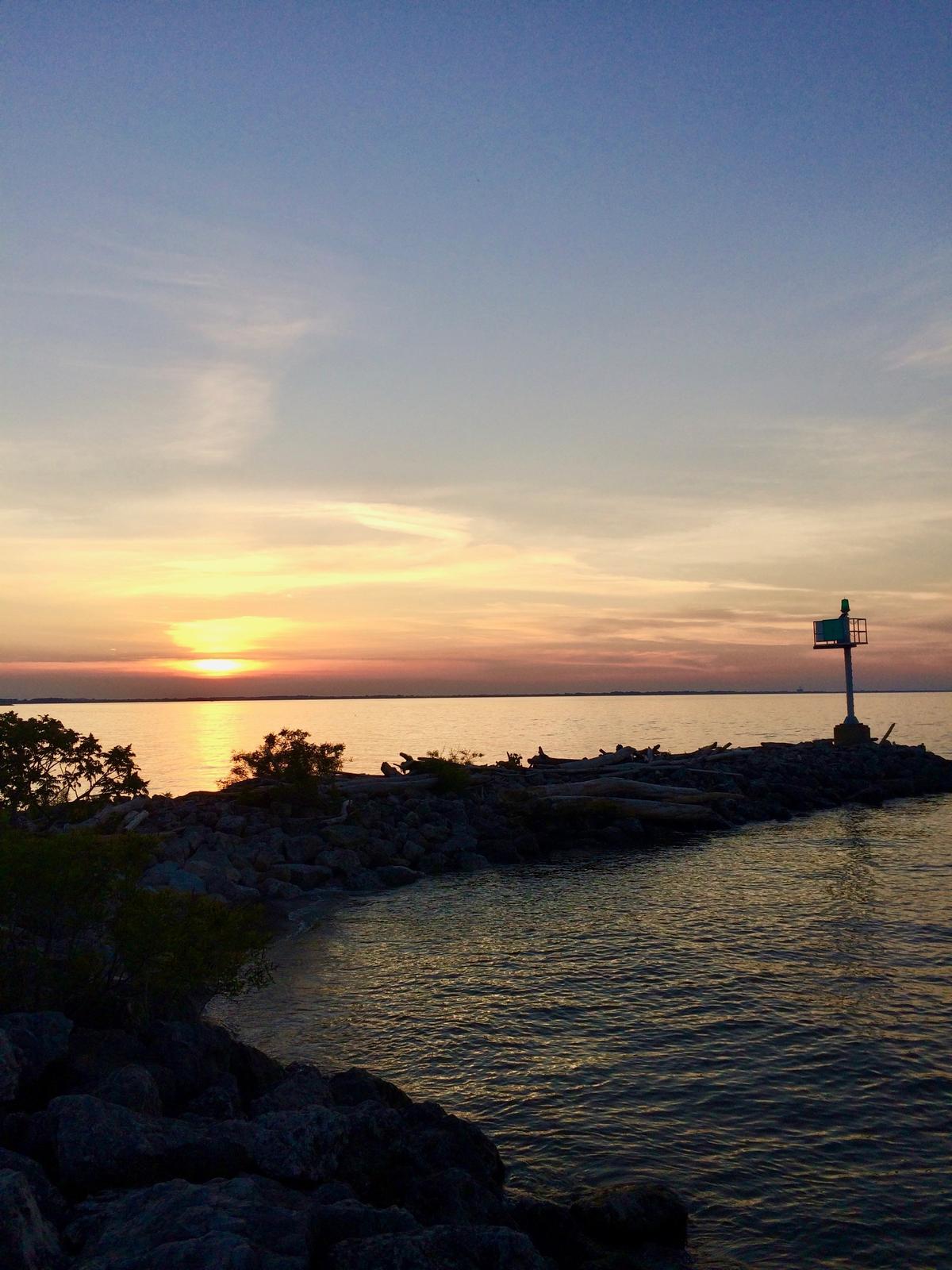 Peaceful sunset over Maumee Bay