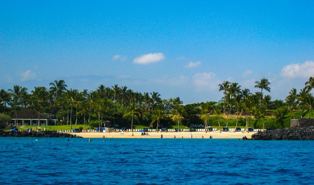 I took this photo of my favorite beach in Hawaii on a sunny day while kayaking