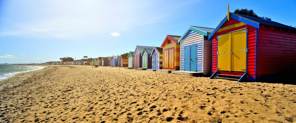 Beach boxes in Australia in January