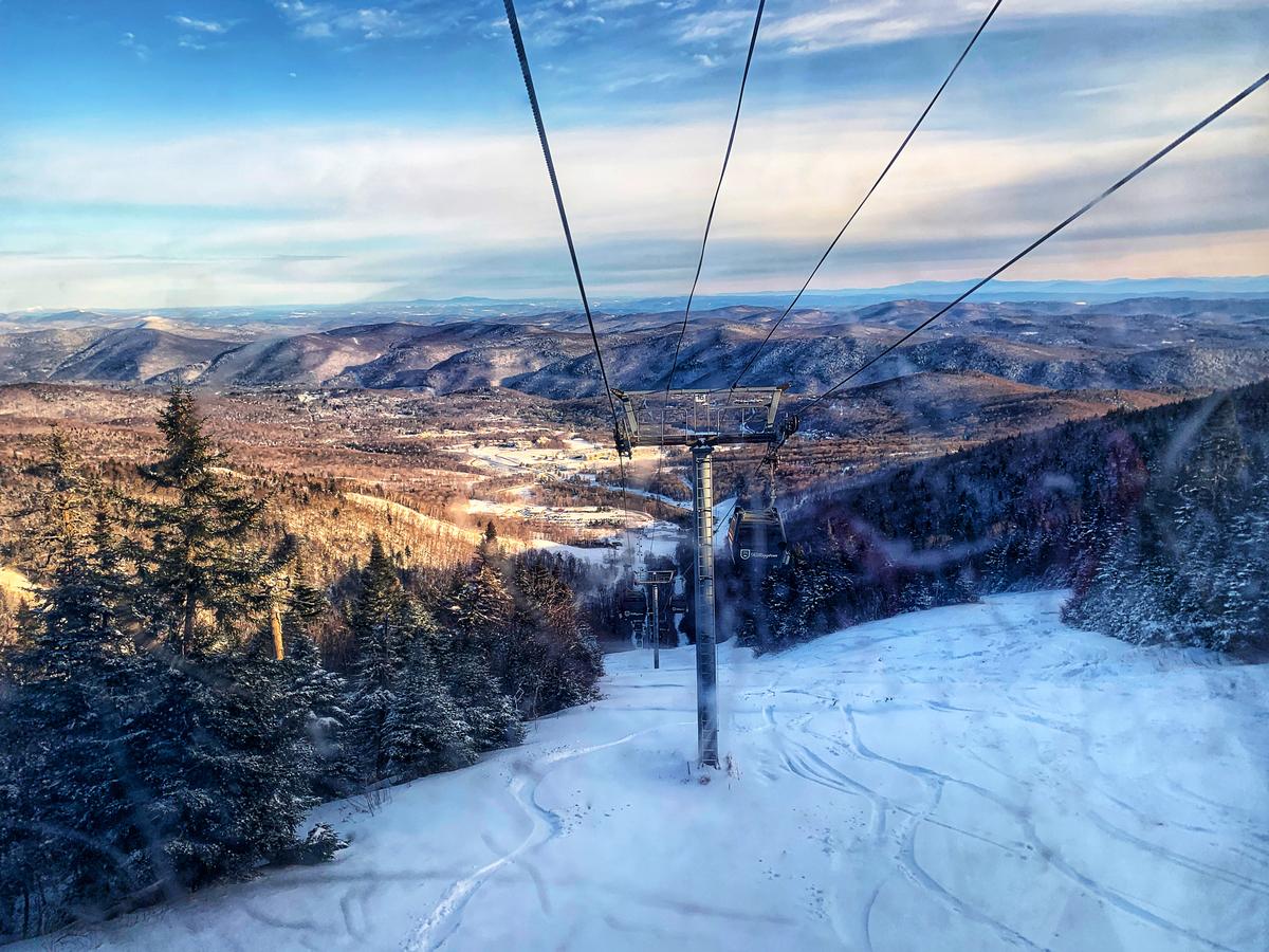 Ski lift in March