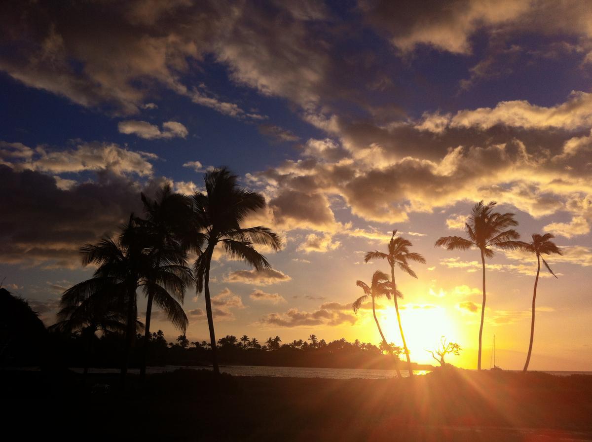 I snapped this photo of an amazing sunset as we were gathering for the Thanksgiving buffet at Mauna Lani with friends