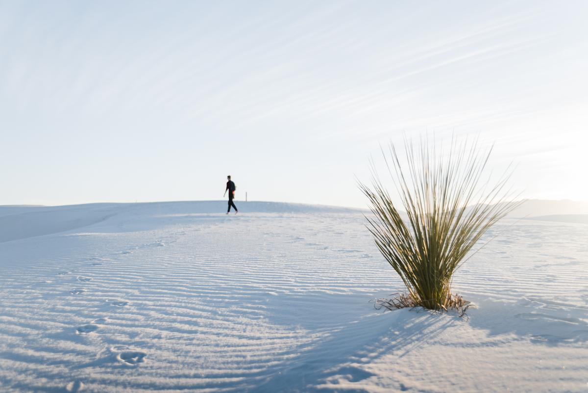 Walking on white sands in NM