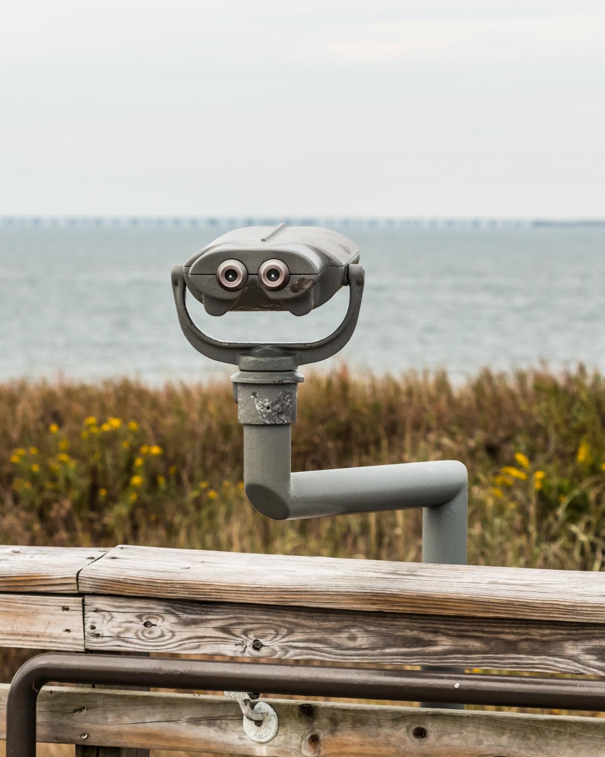 Binoculars let you see birds and wildlife at the First Landing State Park