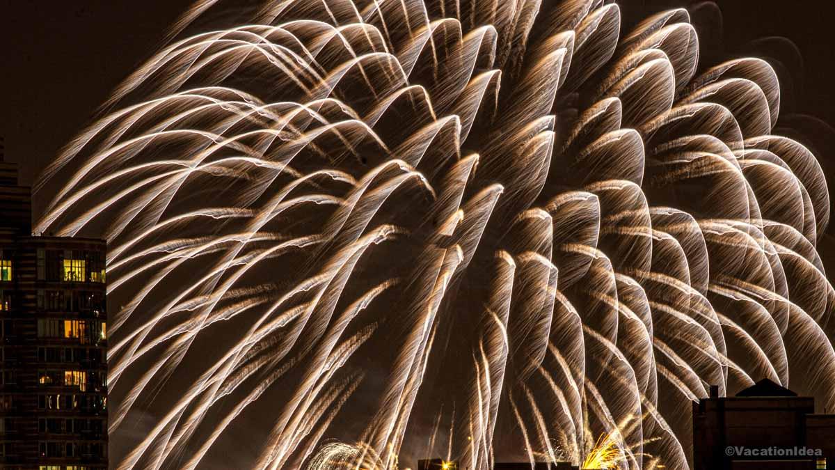 My husband took this photo of NYC's 4th of July fireworks while my son watched in awe