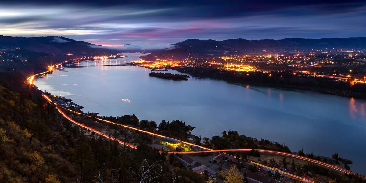 Hood River after sunset