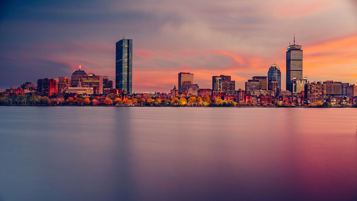 Catch a pink sunset in Boston