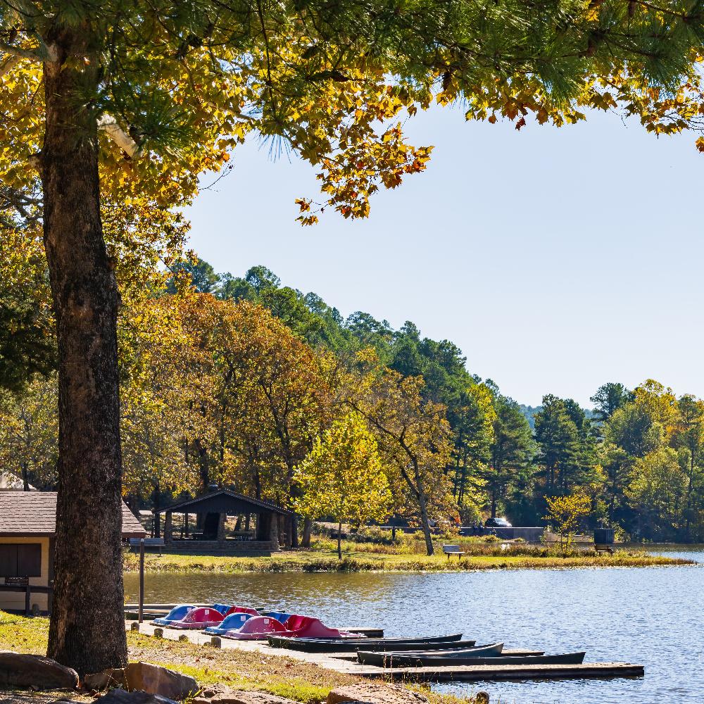 Fall on the lake at Robbers Cave State Park