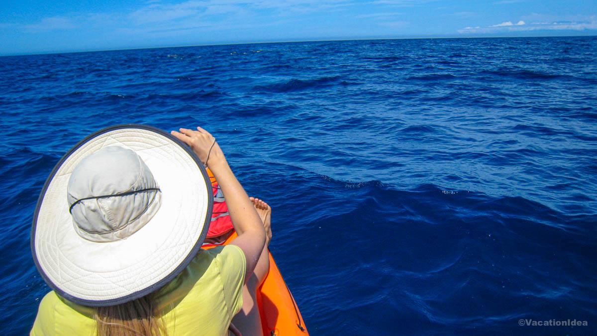 My husband took this picture of me in the kayak at the Mauna Lani