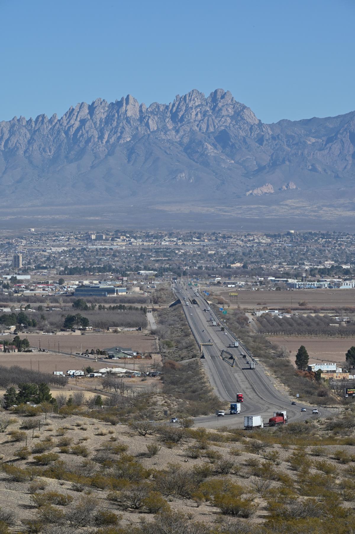 Driving into Las Cruces