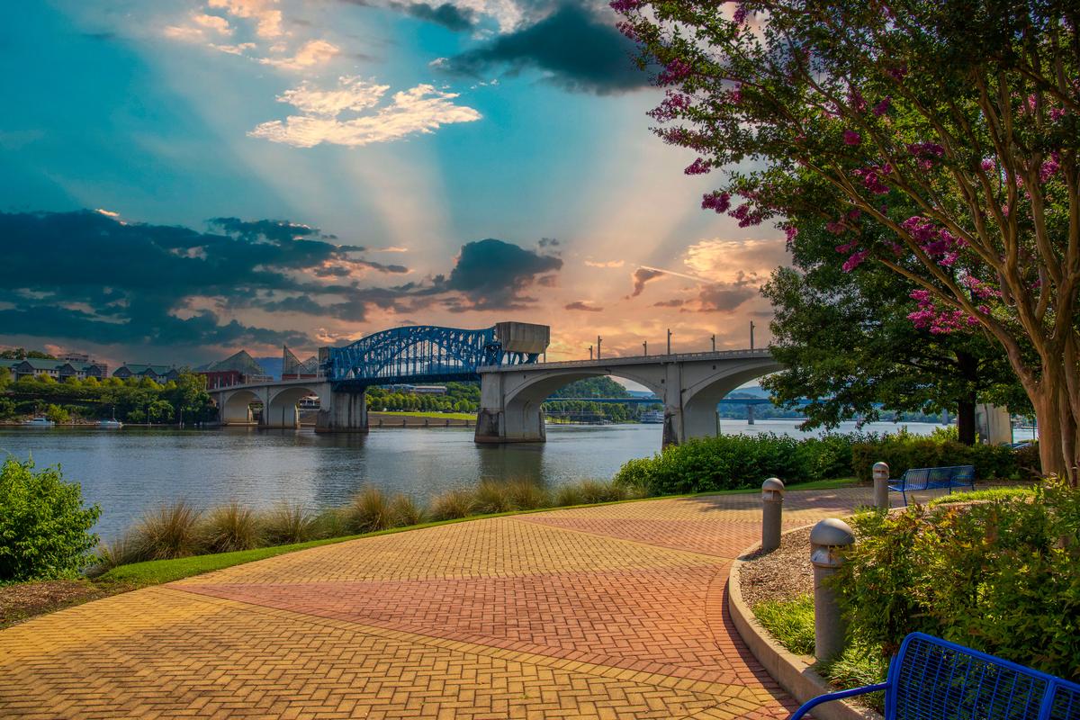 We walked down this river trail at Chattanooga