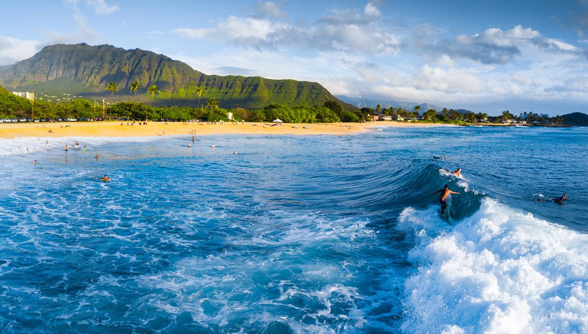 Surfer on Oahu