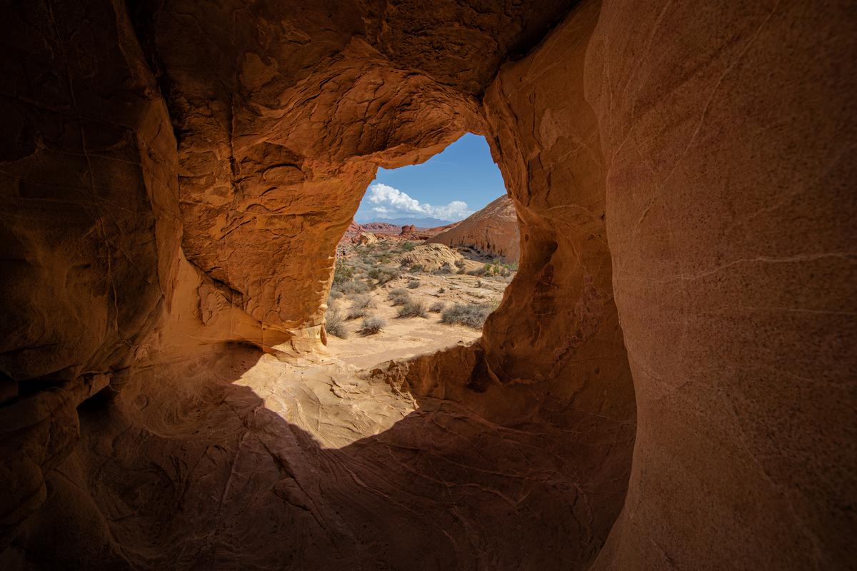 Unique perspective in Valley of Fire State Park