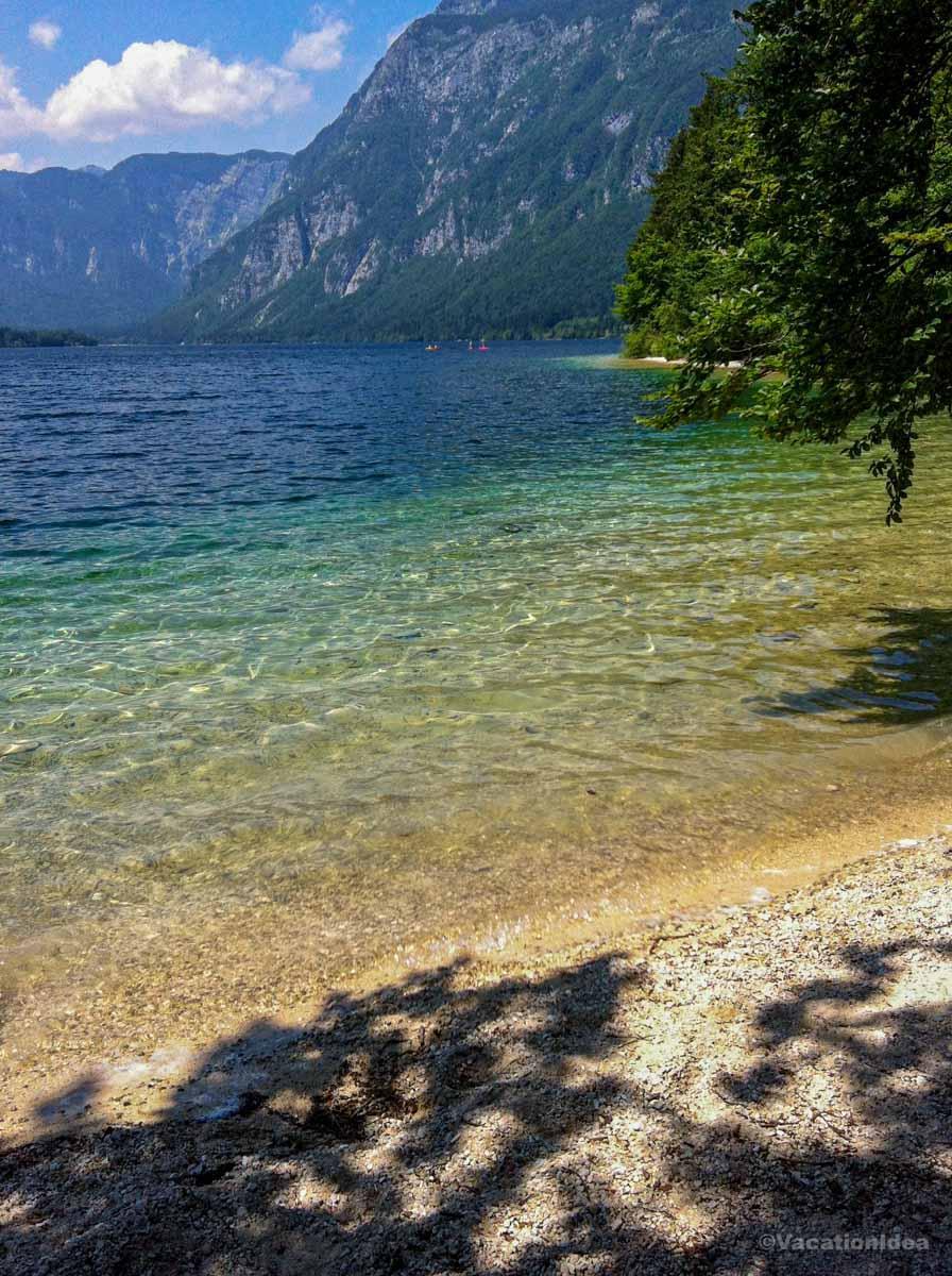 Bohinj is a cool mountain lake formed by glaciers long ago